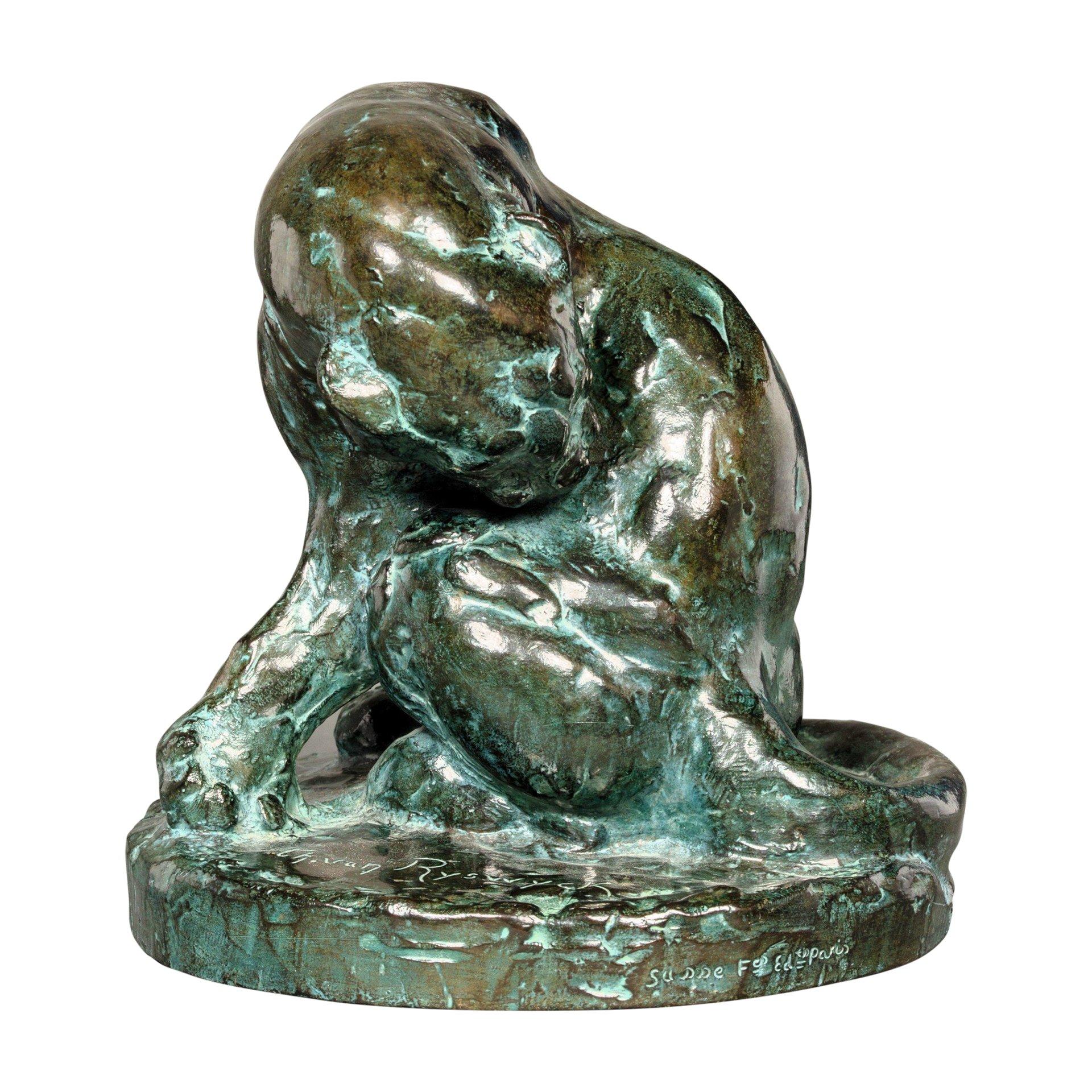 La pantera che si lecca.
Una statua compatta di una pantera che si lecca. Un bellissimo bronzo di Thierry Van Ryswyck (1911-1958). Questo è un buon esempio di Van Ryswyck che presta molta attenzione ai giochi di luce sulla pelliccia e sui muscoli