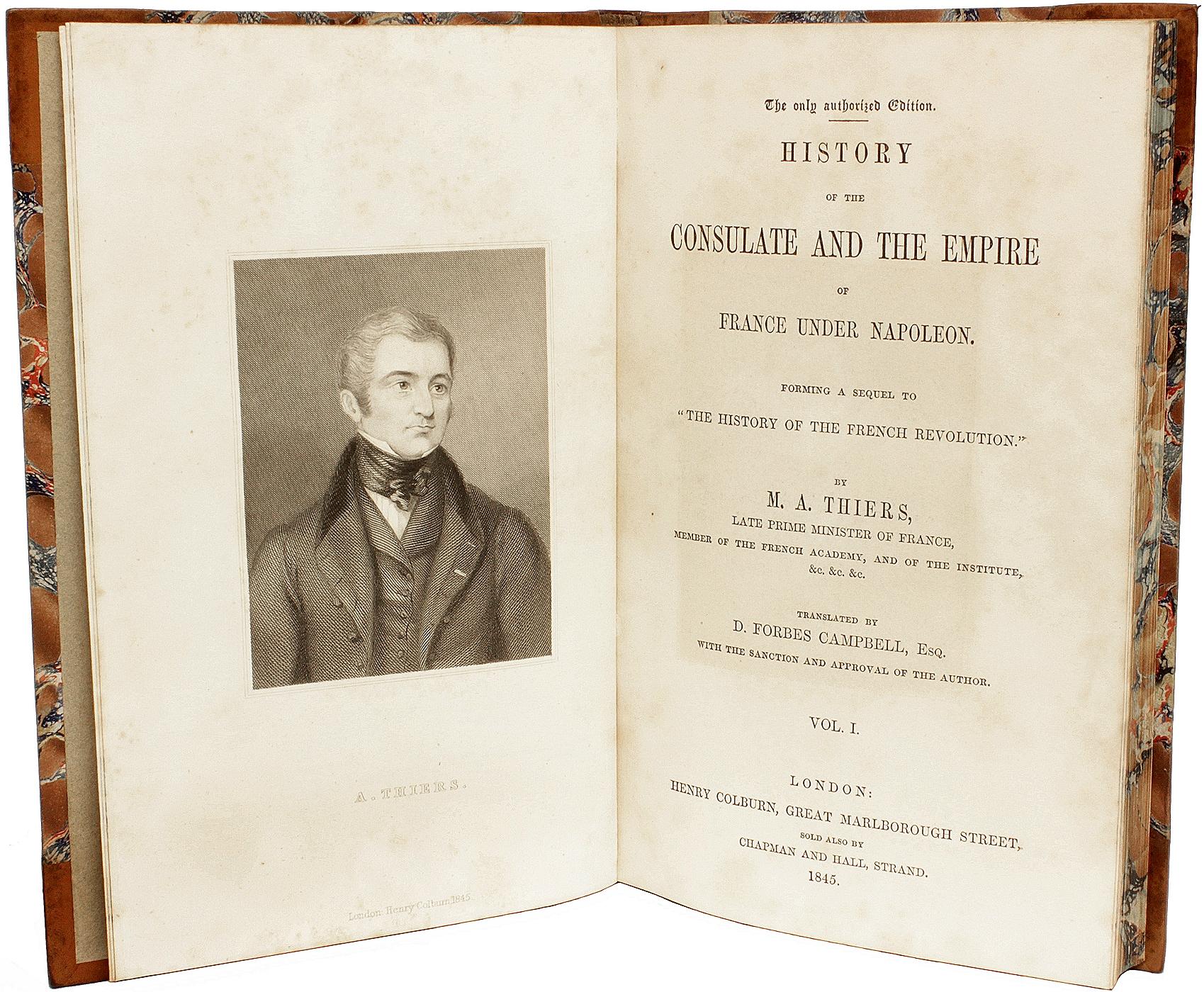 THIERS. Histoire du Consulat et de l'Empire de France sous Napoléon. 1845 Bon état - En vente à Hillsborough, NJ