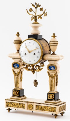 Thiery Louis XVI Gilt Bronze Marble Mantel Clock