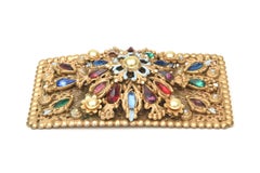 Vintage Thieves of Baghdad Signed Enamel, Glass and Faux Pearl Pin / Brooch