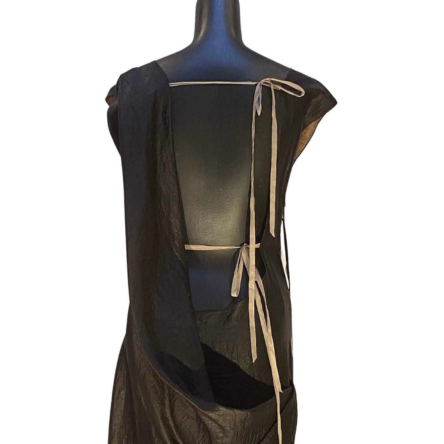 Black Thimister Acid-Washed Backless Dress