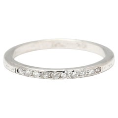 Thin .10ctw Diamond Platinum Band Ring, Ring Size 5.5, Platinum