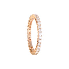 Thin 18 Karat Rose Gold Diamond Eternity Band Ring