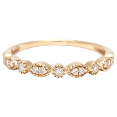 Thin .18ctw Diamond Band Ring, 14k Yellow Gold, Ring Size 7.75