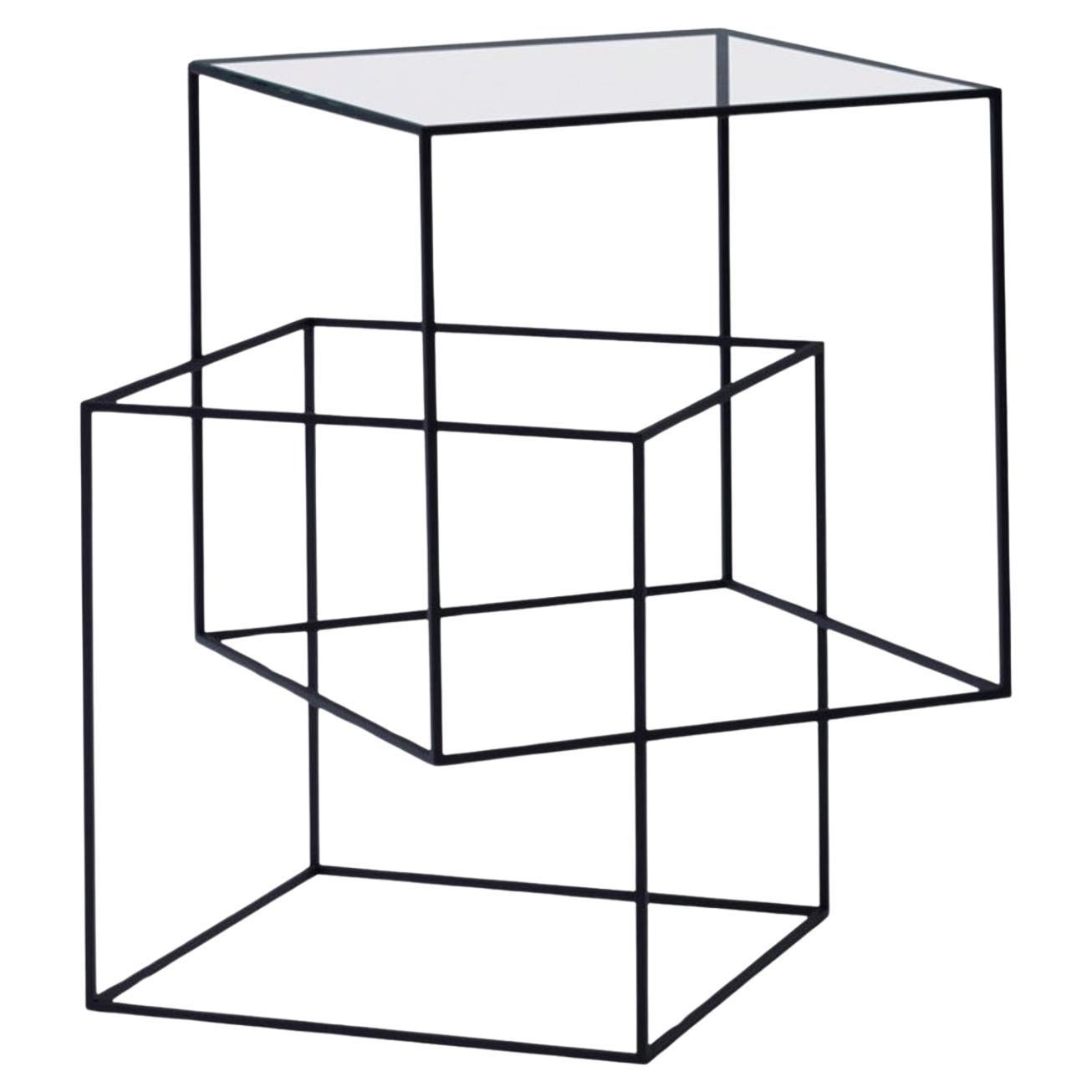 Thin Black Table in iron Structure by Nendo for Cappellini For Sale