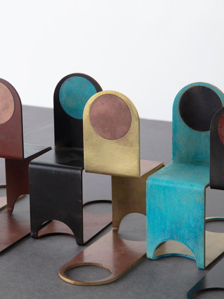 American Thin Book Ends in Contemporary Bronze and Steel in various Patinas  For Sale