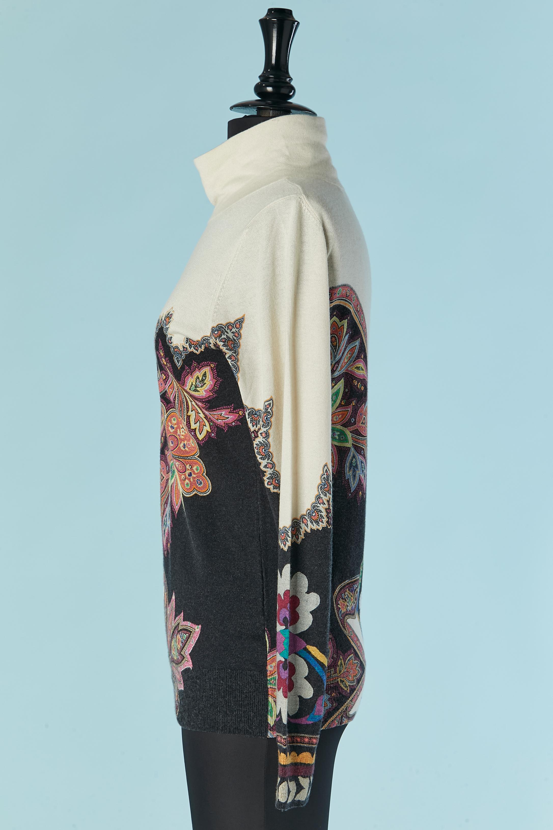 Thin cashmere with Paisley print sweater ETRO In Excellent Condition For Sale In Saint-Ouen-Sur-Seine, FR