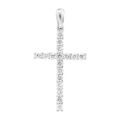 Thin Classic Diamond White 14k Gold Pendant for Her