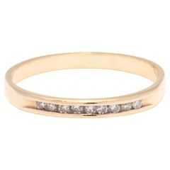 Thin Diamond Band, 14K Yellow Gold, Ring, Stackable Diamond