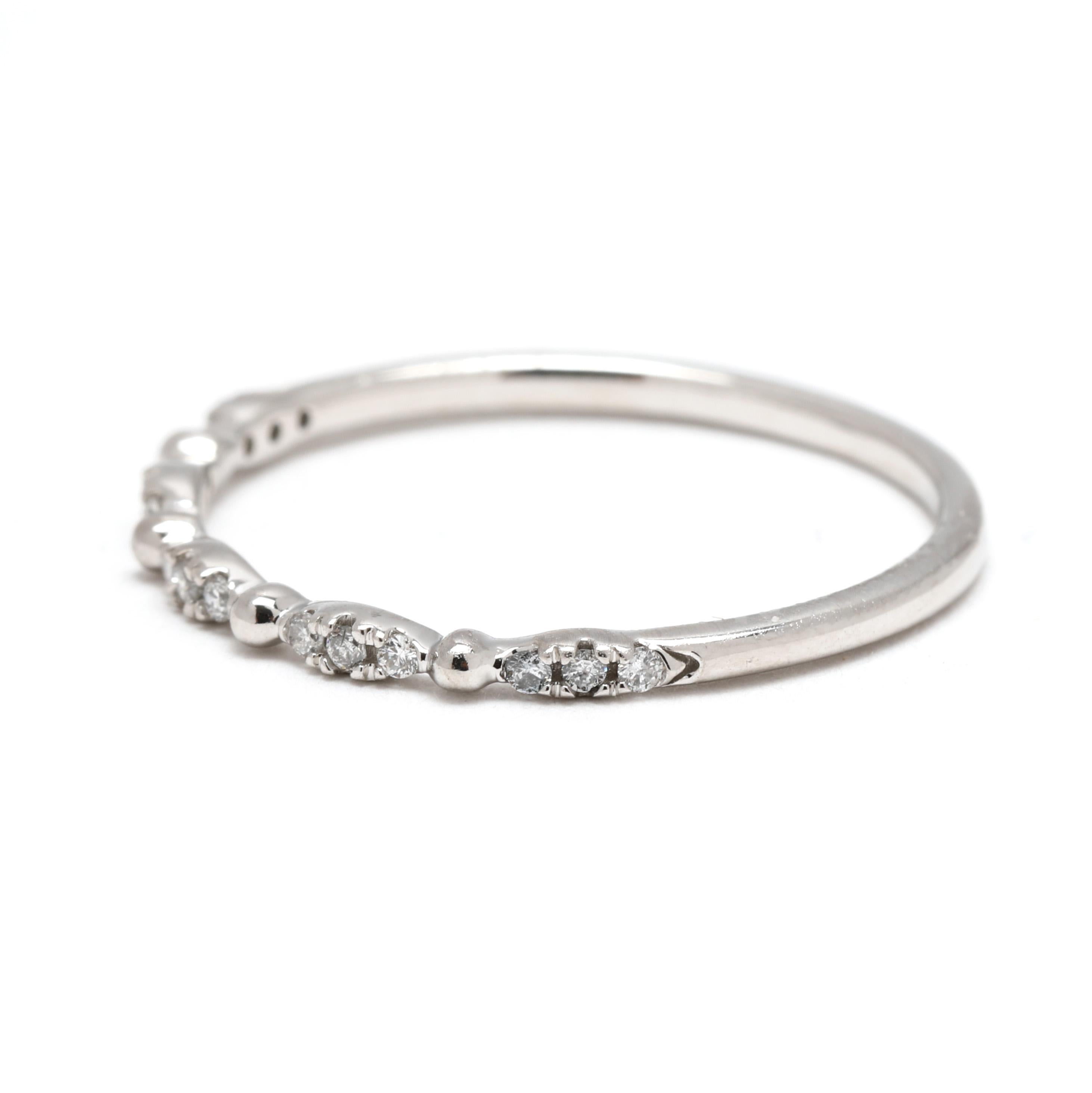 Bague à diamant fin, or blanc 14k, taille 7, empilable Bon état - En vente à McLeansville, NC