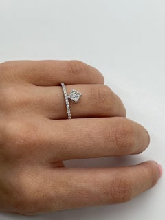 Thin Diamond Band with Ornament in 18K White Gold