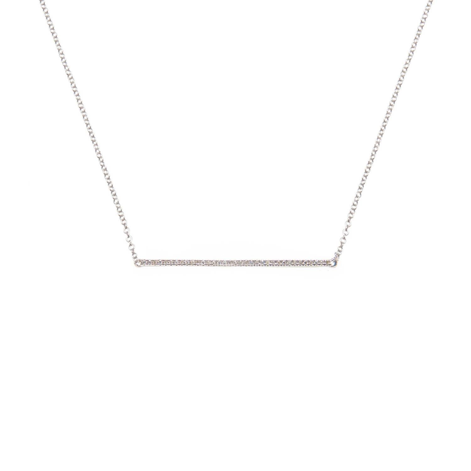 Thin Diamond Bar Necklace