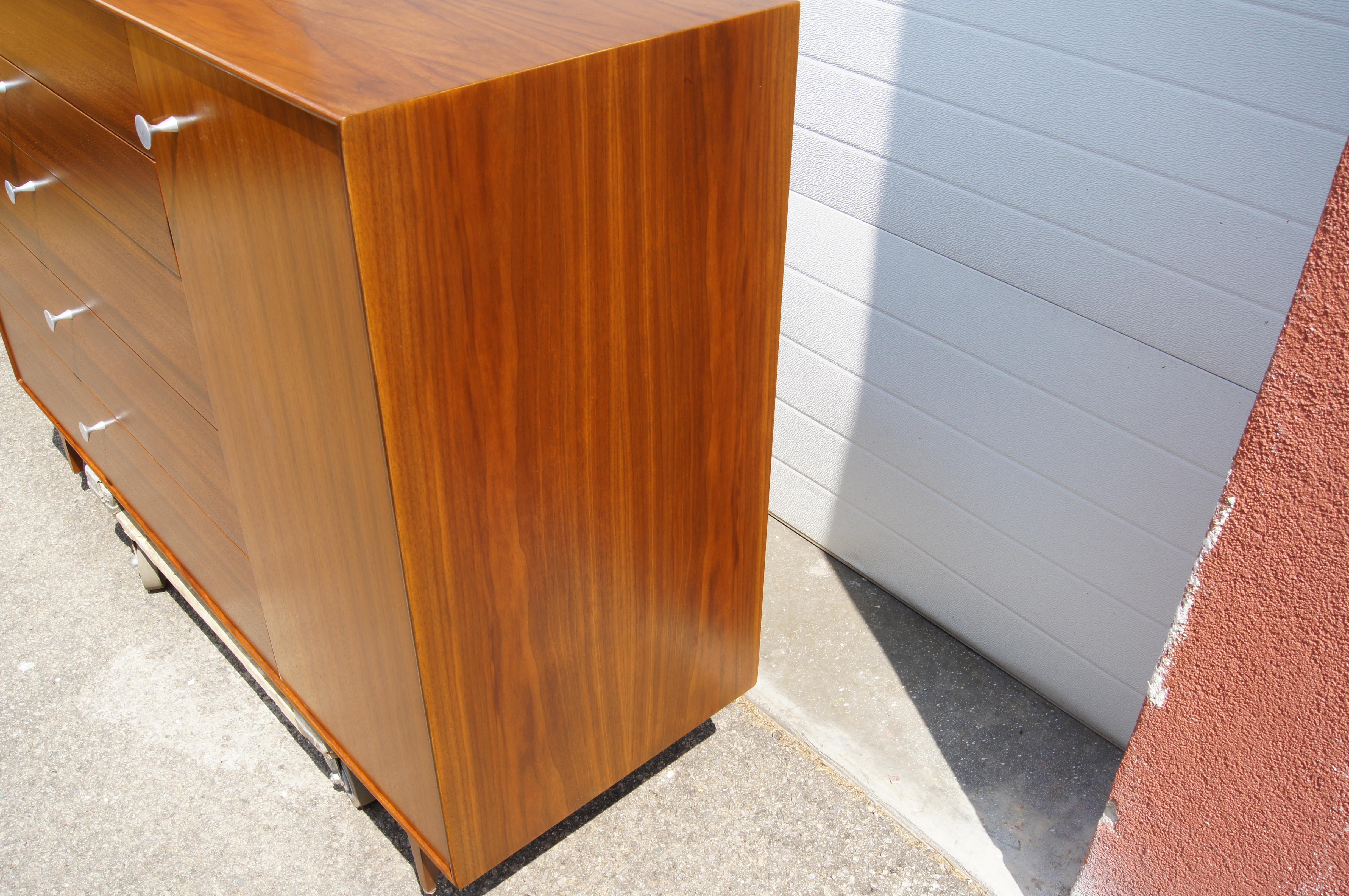 Thin Edge Walnut Dresser with Cabinet by George Nelson for Herman Miller For Sale 2