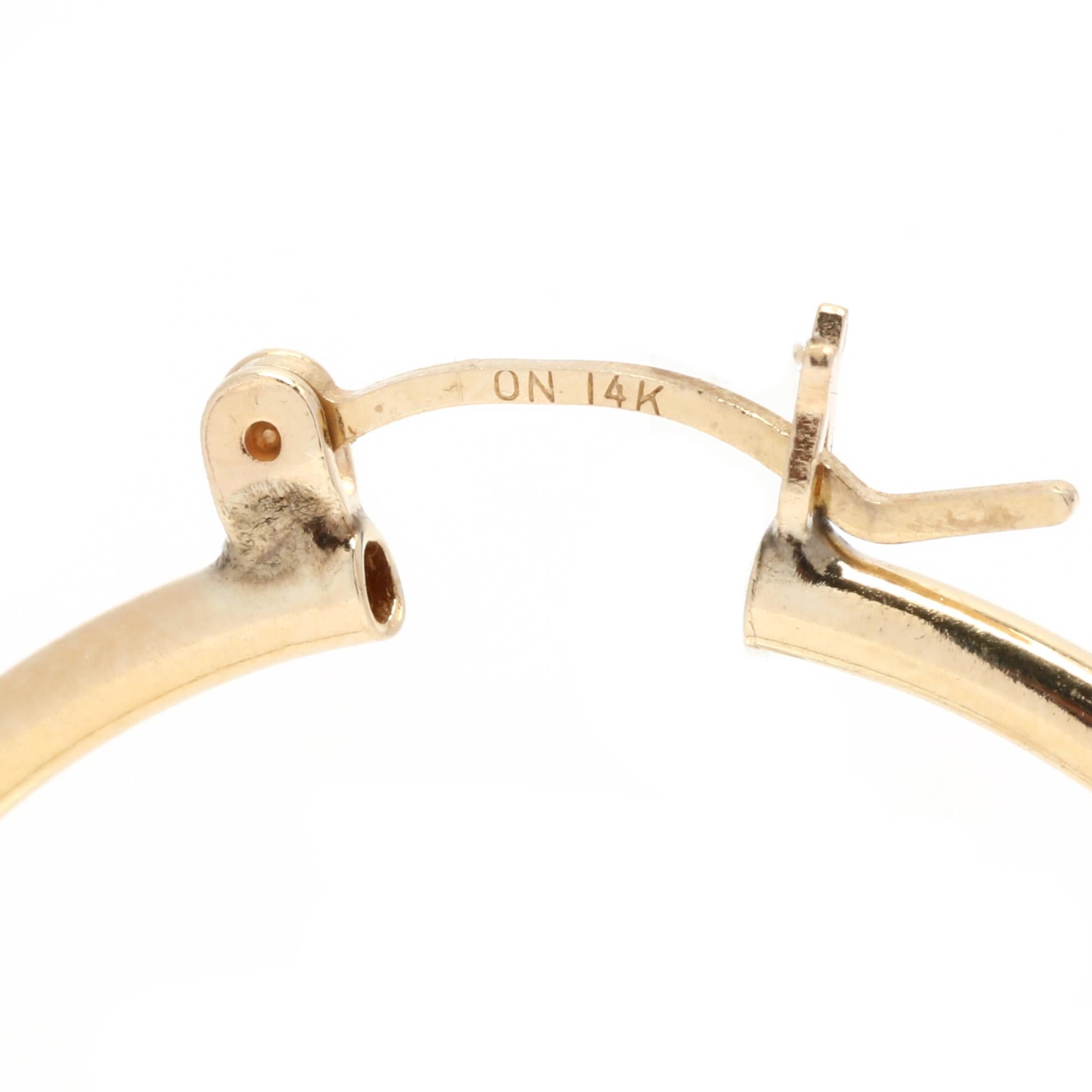 Thin Goldcreolen-Ohrringe, 14KT Gelbgold, Länge 1,5 Zoll, Skinny Goldcreolen für Damen oder Herren