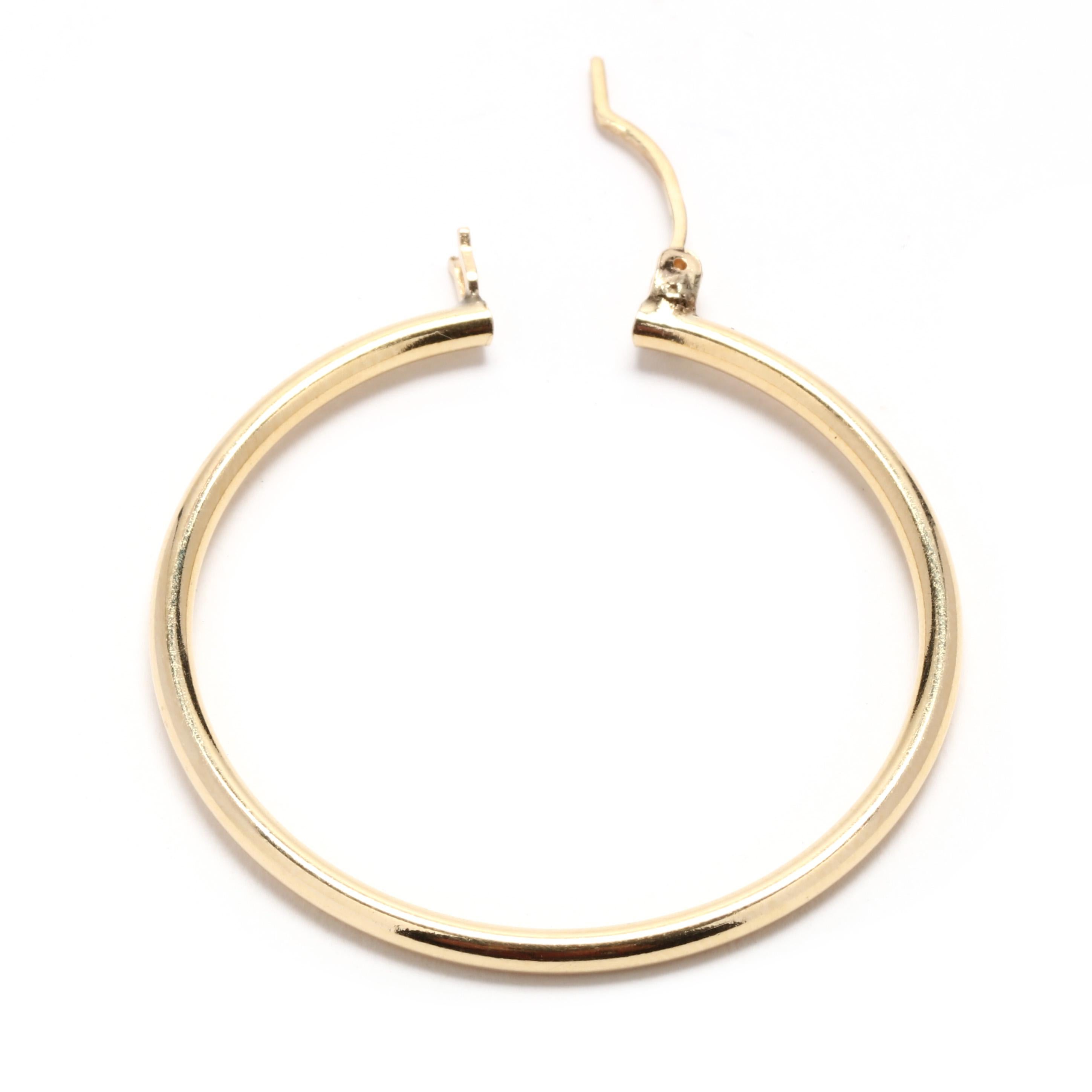 Thin Goldcreolen-Ohrringe, 14KT Gelbgold, Länge 1,5 Zoll, Skinny Goldcreolen 1