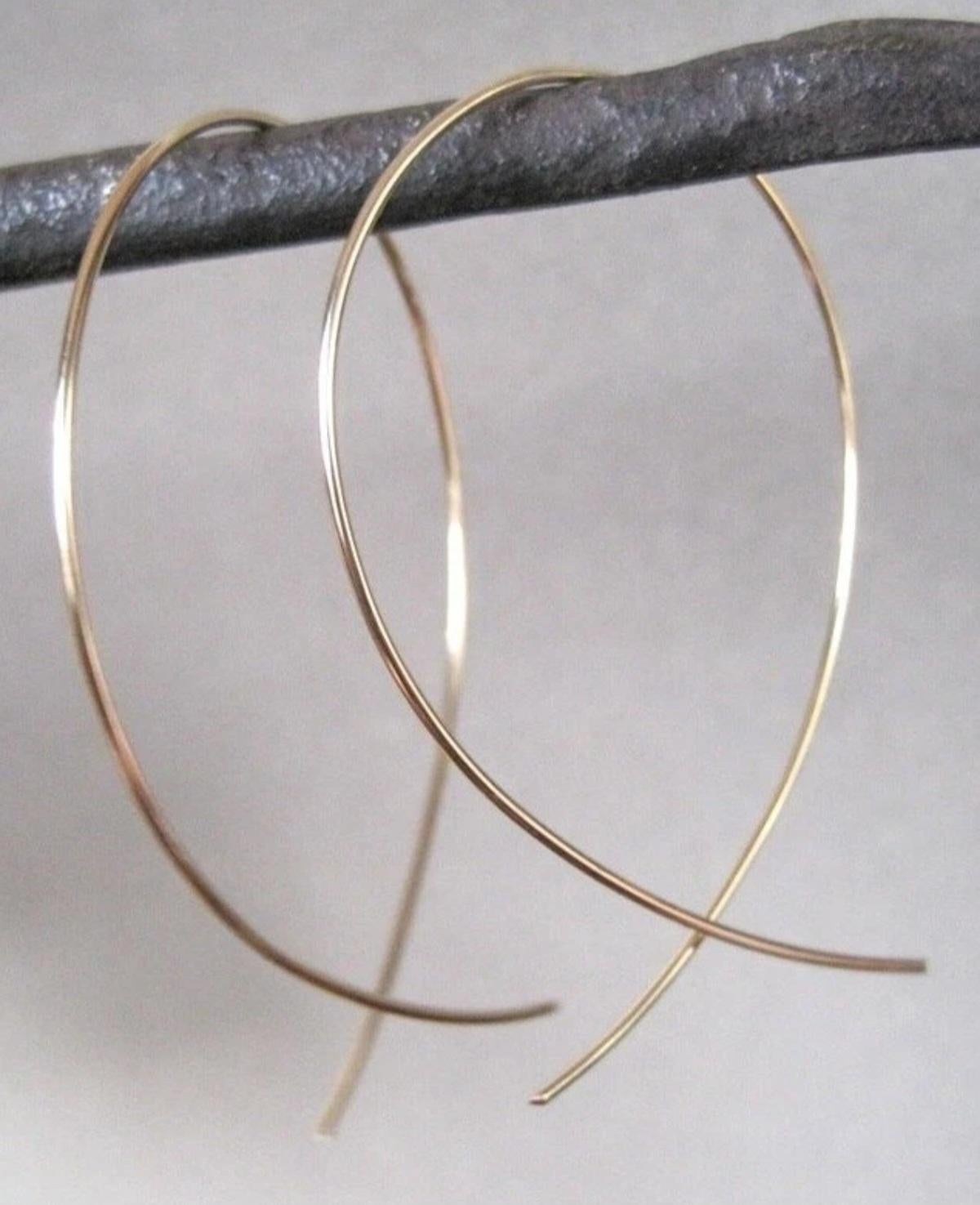 Art déco Boucles d'oreilles fines en argent 925 Fashion Large Hoop Earring Women Big Hoop Earrings. en vente