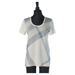 Camiseta de punto fino con estampado de cuadros en la parte delantera BURBERRY BRIT Nuevo