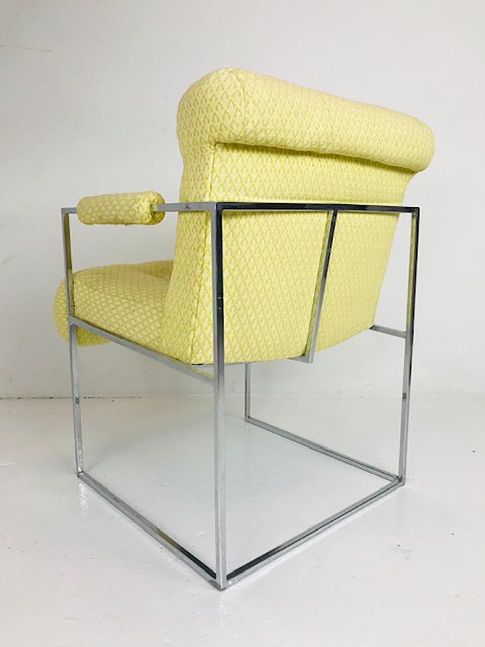 Thin Line Chrome Midcentury Armchairs by Milo Baughman 'Set of 8' 6