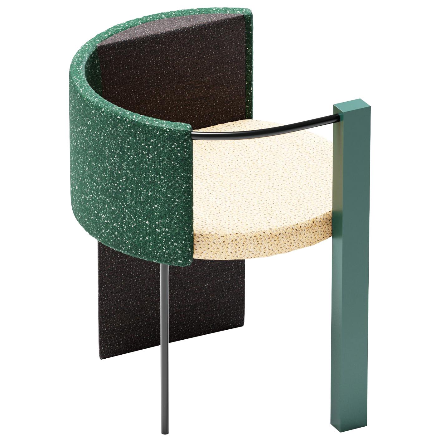 Thin, Metal-Framed "Apart Chair" Green Edition For Sale