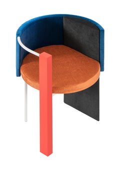 Chaise fine, encadrée de métal Apart Chair avec rembourrage