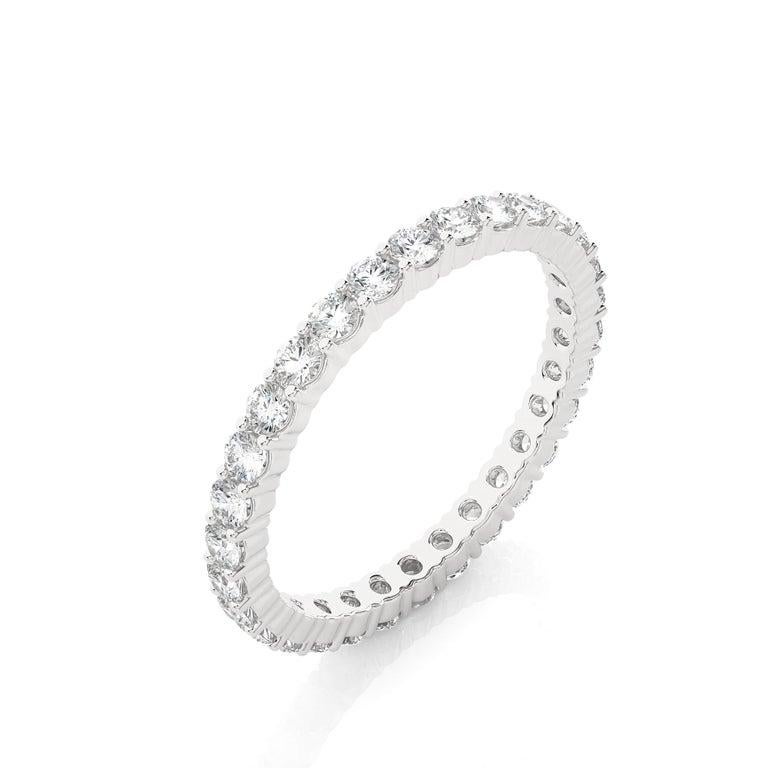 For Sale:  Thin Moissanite Engagement Band Ring Gift for Wife Crafted in 925 Solid Silver 3