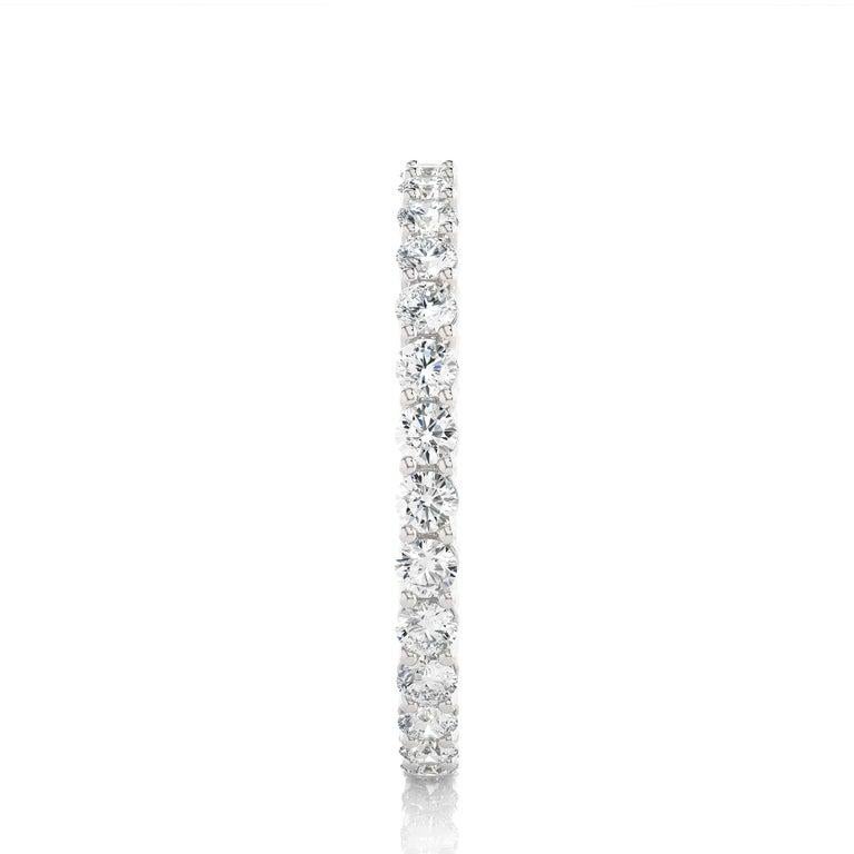 For Sale:  Thin Moissanite Engagement Band Ring Gift for Wife Crafted in 925 Solid Silver 9