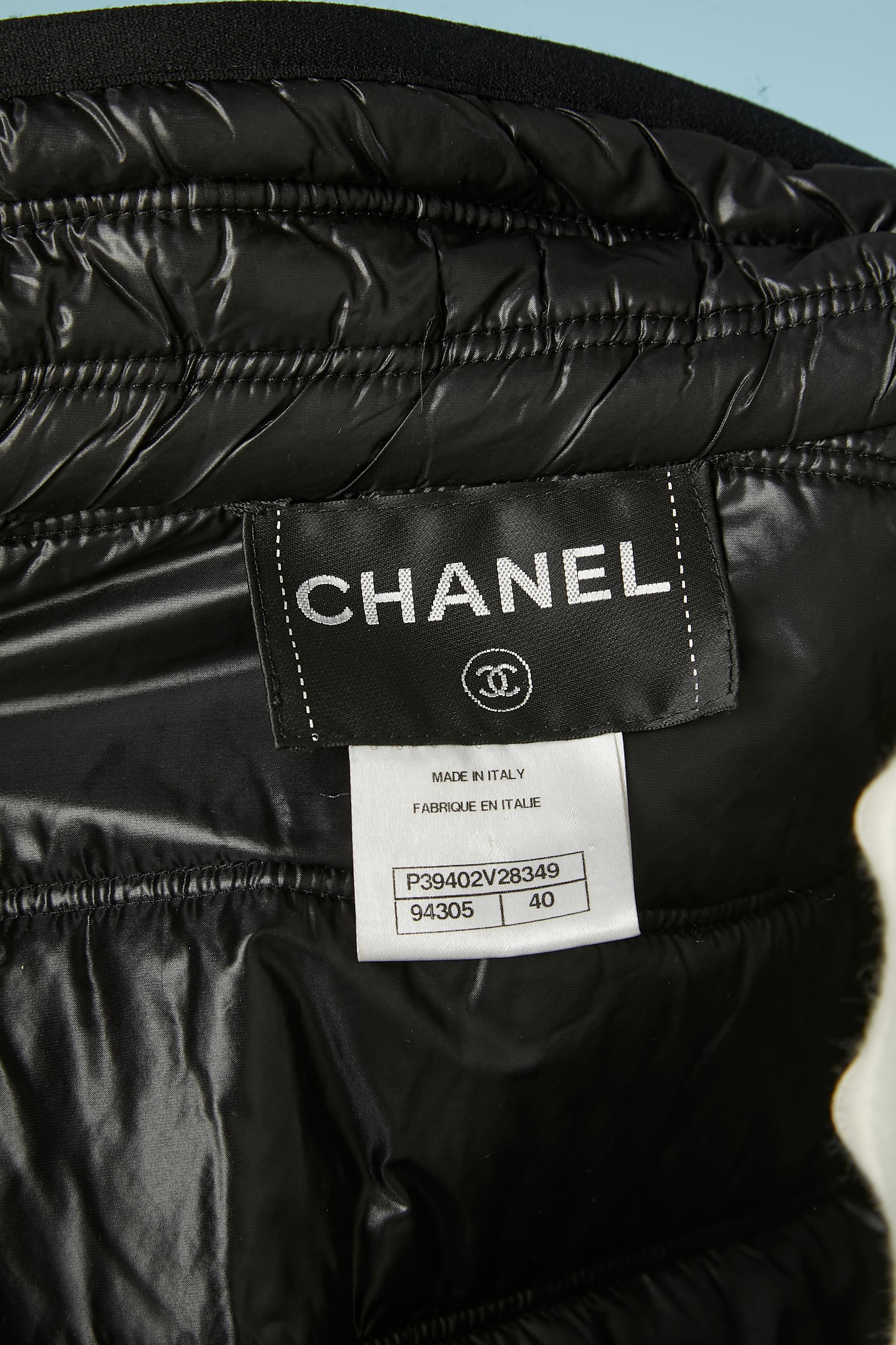 Thin padded black nylon jacket with zip in the middle front Chanel  For Sale 2