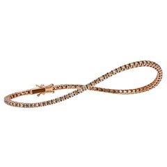 Thin Pink Gold and Brown Diamond Infinite Tennis Bracelet