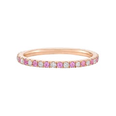 Thin Pink Sapphire & Diamond Eternity Band