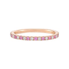 Thin Pink Sapphire & Diamond Eternity Band