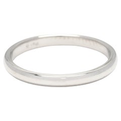 Thin Plain Platinum Eternity Wedding Band, Ring, Stackable Platinum