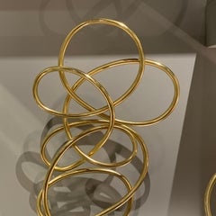 Thin Ribbon Shaped Brass Free Form Sculpture, Indonesia, Contemporary
