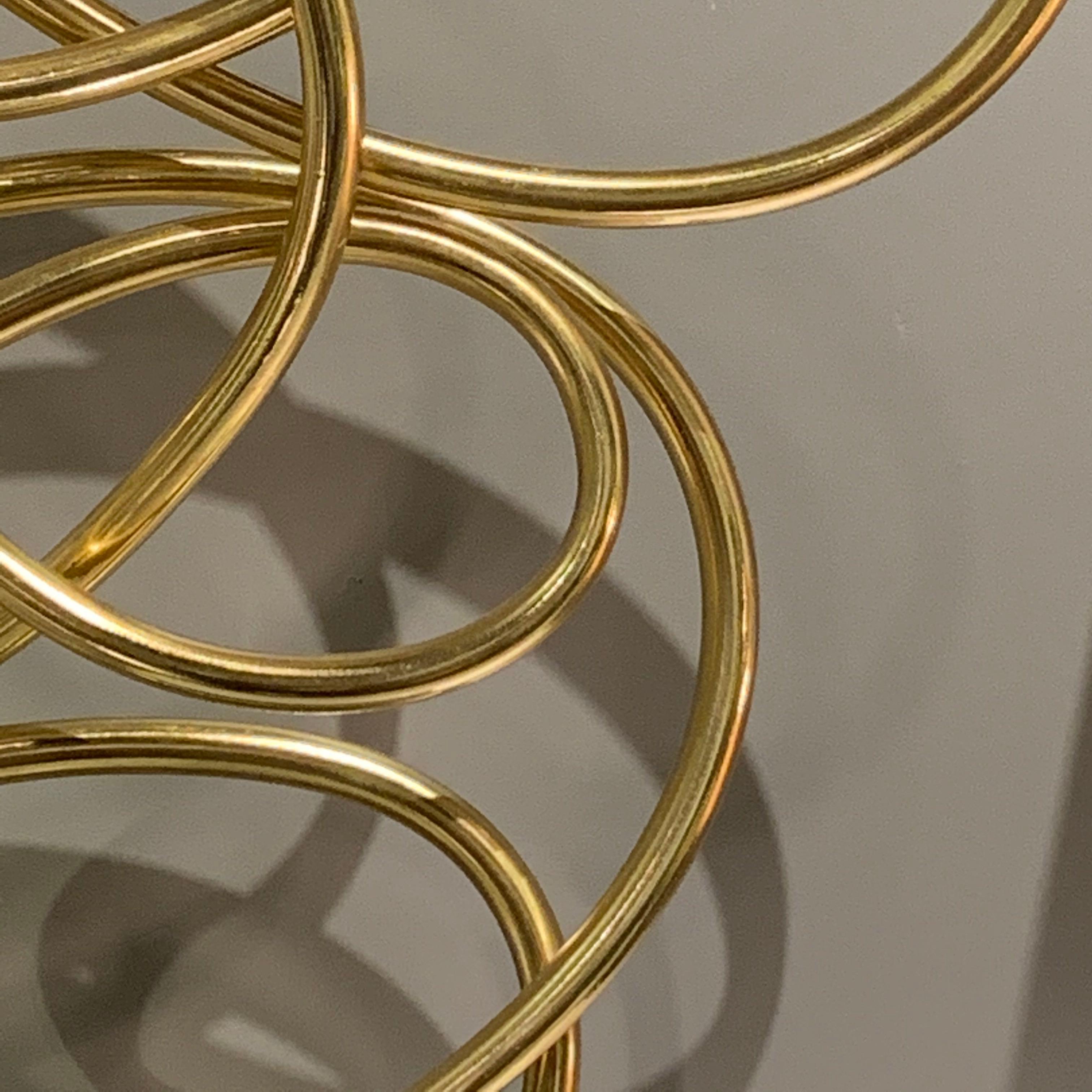 Thin Ribbon Shaped Brass Free Form Sculpture, Indonesia, Contemporary In New Condition In New York, NY
