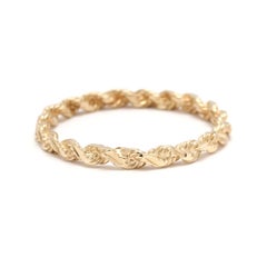 Thin Rope Band Ring, 14k Yellow Gold, Ring Size 5.25