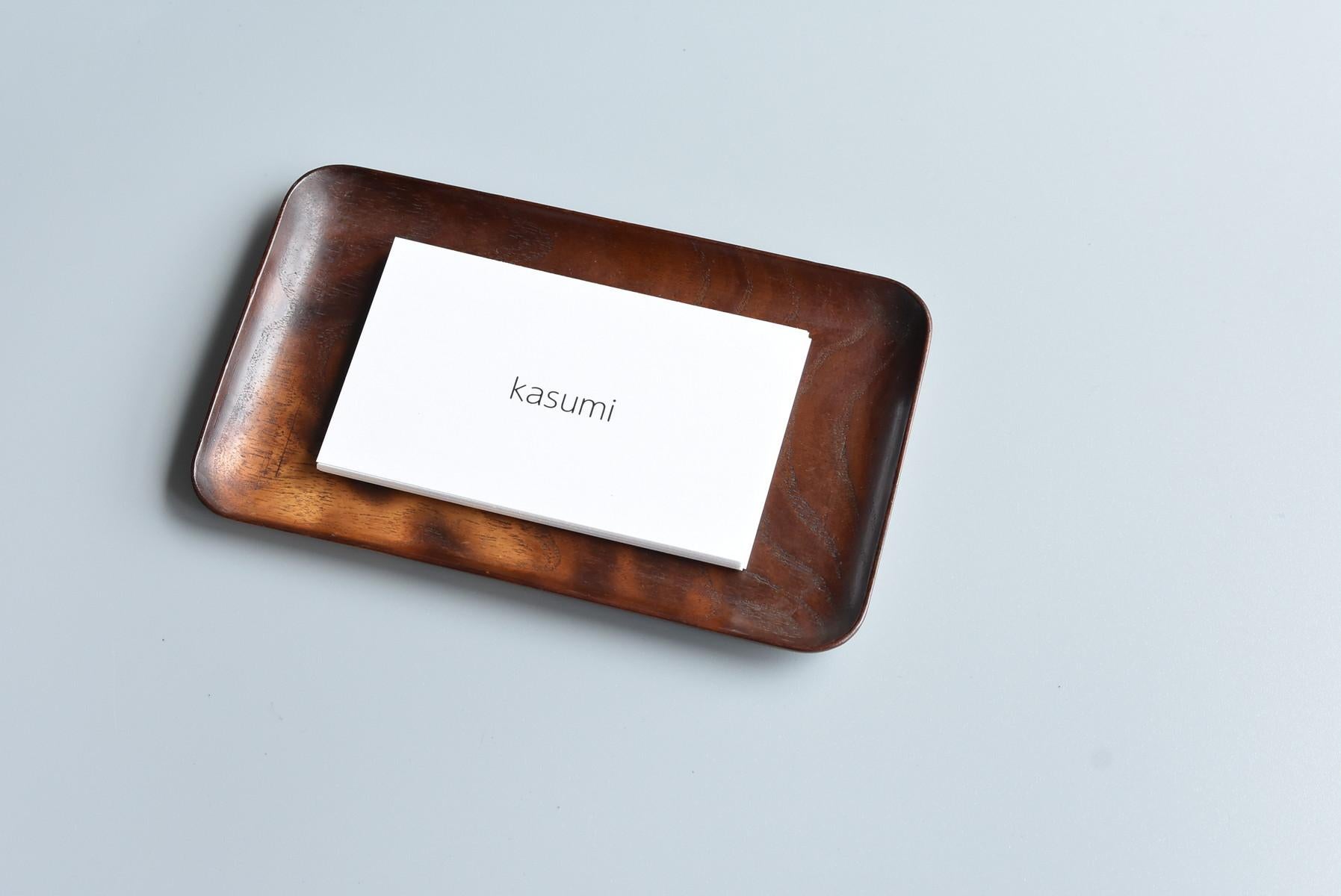 Thin Small Tray Made of Old Japanese Mulberry / Shop Card Holder / Tea Tray For Sale 5