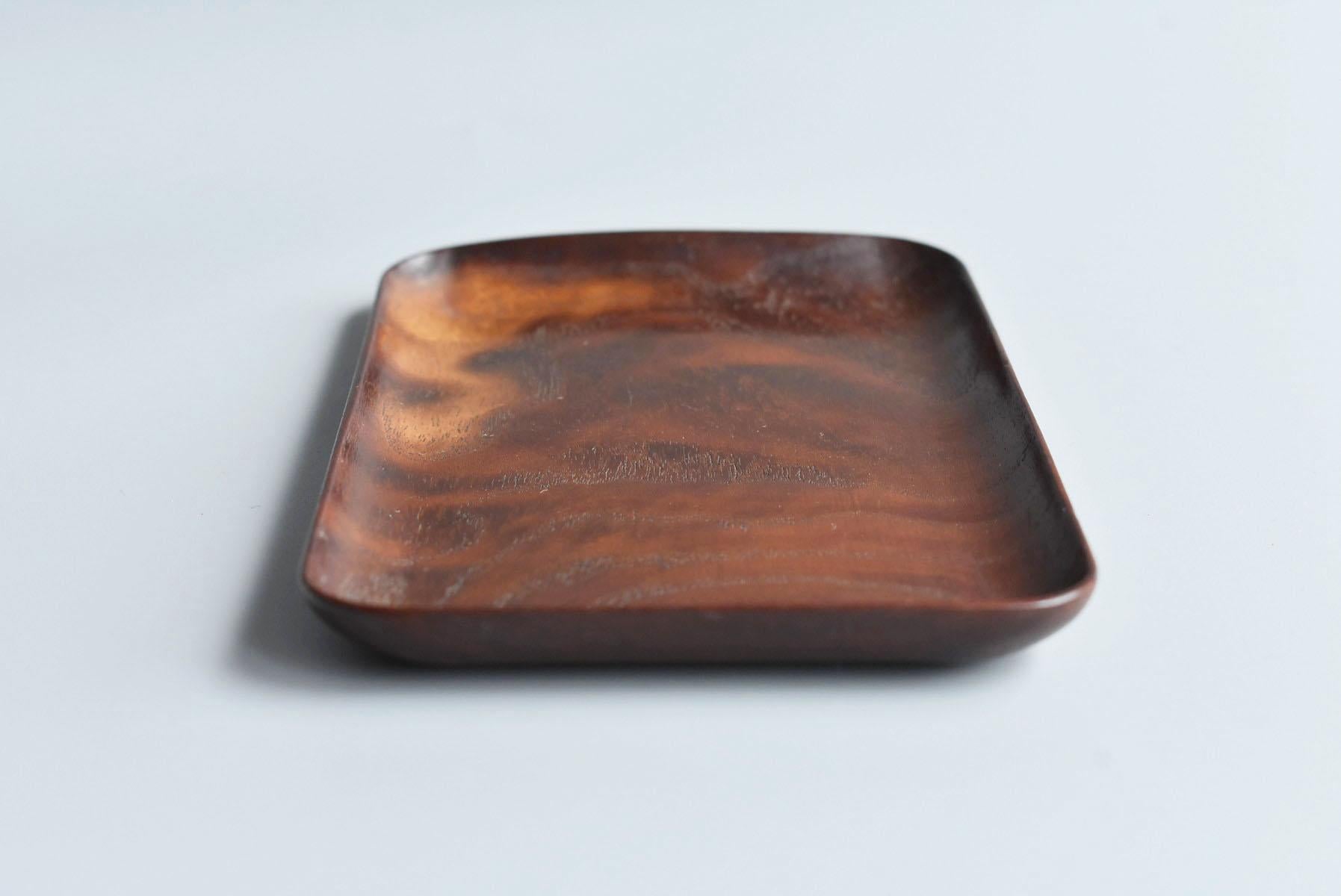 Showa Thin Small Tray Made of Old Japanese Mulberry / Shop Card Holder / Tea Tray For Sale