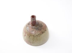 Thin-Stemmed Mid-Century French Ceramic Vase with Semi-Circular Base