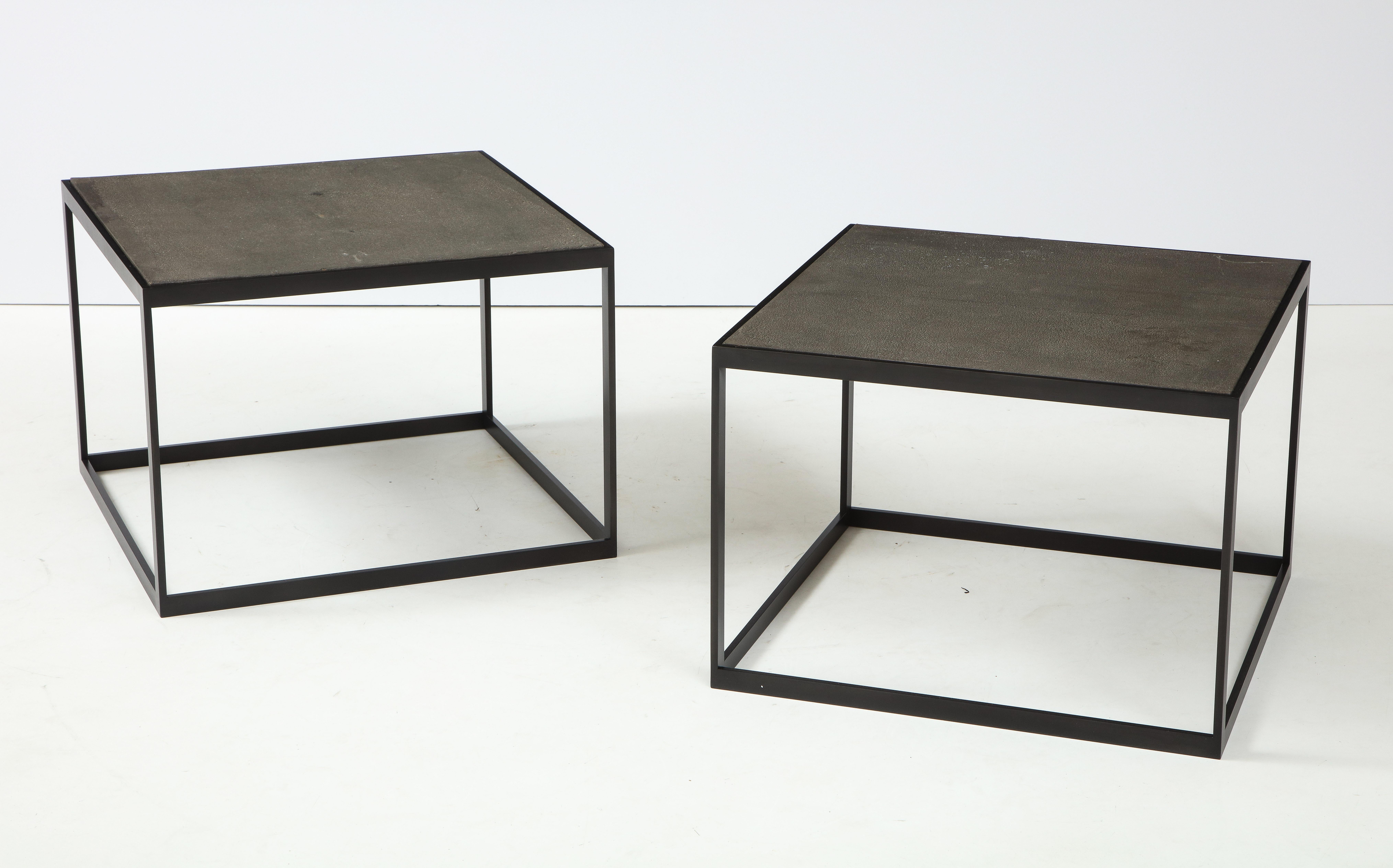 Pair of 'Thin' Table, Custom, Made to Order Coffee Side Tables Hand Made For Sale 1
