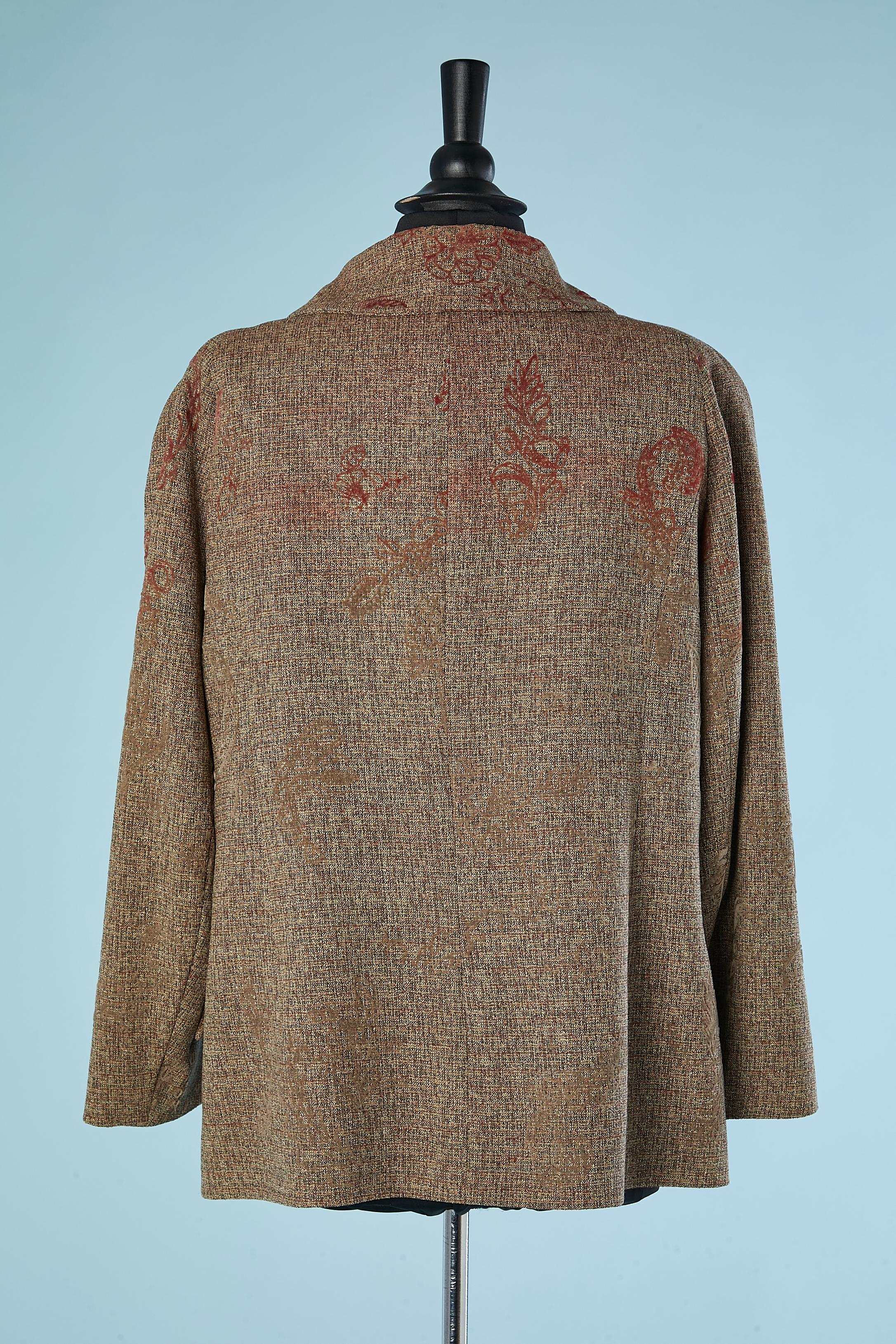 Veste à double boutonnage en tweed fin avec motif en feutre Christian Lacroix Pour femmes en vente