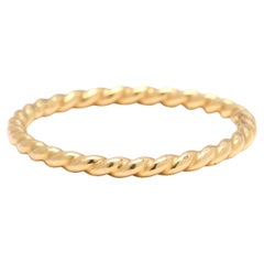 Thin Twisted Rope Band Ring, 14k Yellow Gold, Ring Size 6.25
