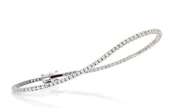 Thin White Gold and White Diamond Infinite Tennis Bracelet
