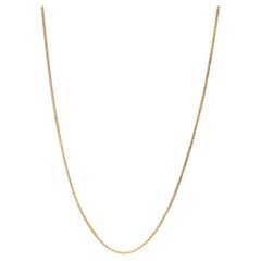 Thin Woven Wheat Chain With Lobster Clasp, 14KT Yellow Gold