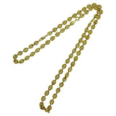 Thin Yellow Gold Rolo Chain Link Detachable Necklace / Bracelet