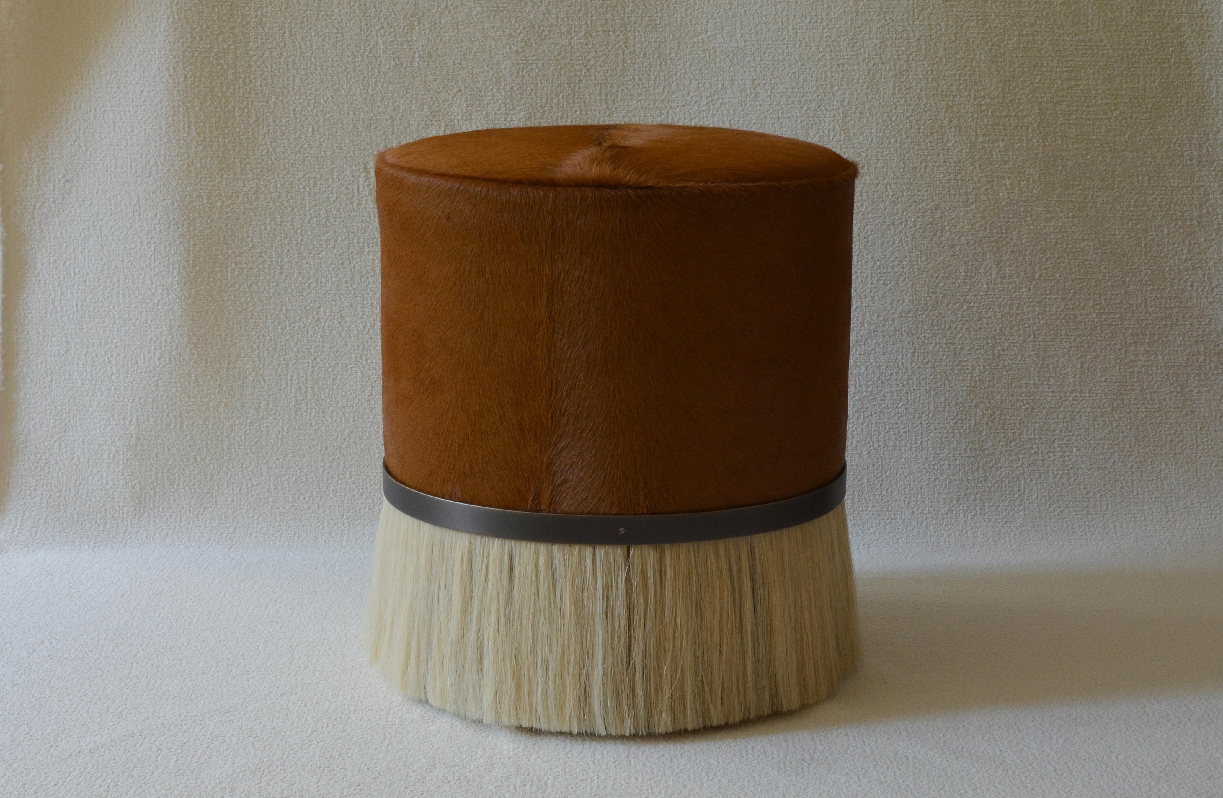 Konekt Thing 3 Stool with Brass, Horse Hair, and Velvet or COM For Sale 5