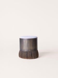 Konekt Thing 4 Stool with Antique Brass, Horse Hair and Merino Wool Velvet