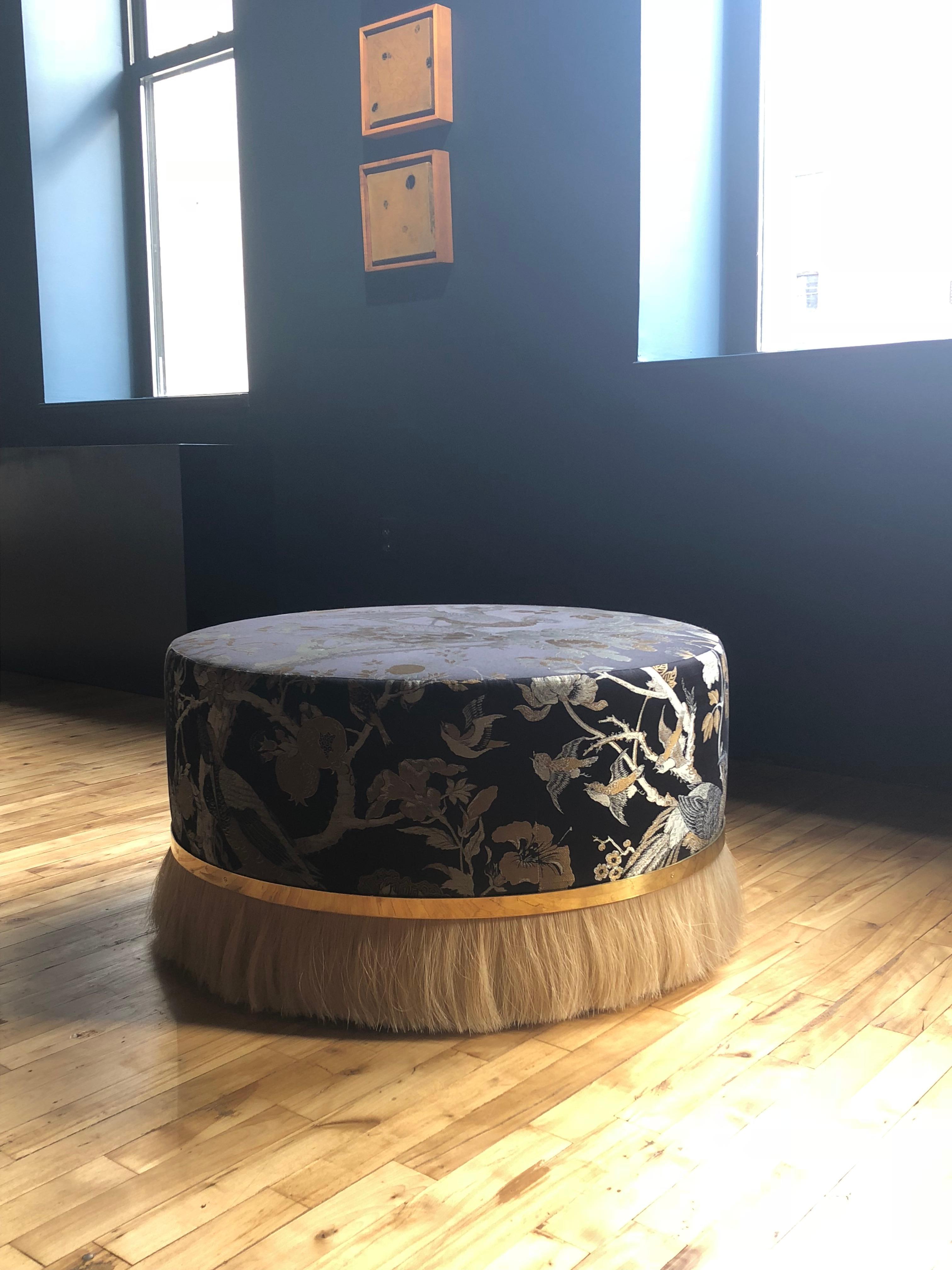 horse hair ottoman