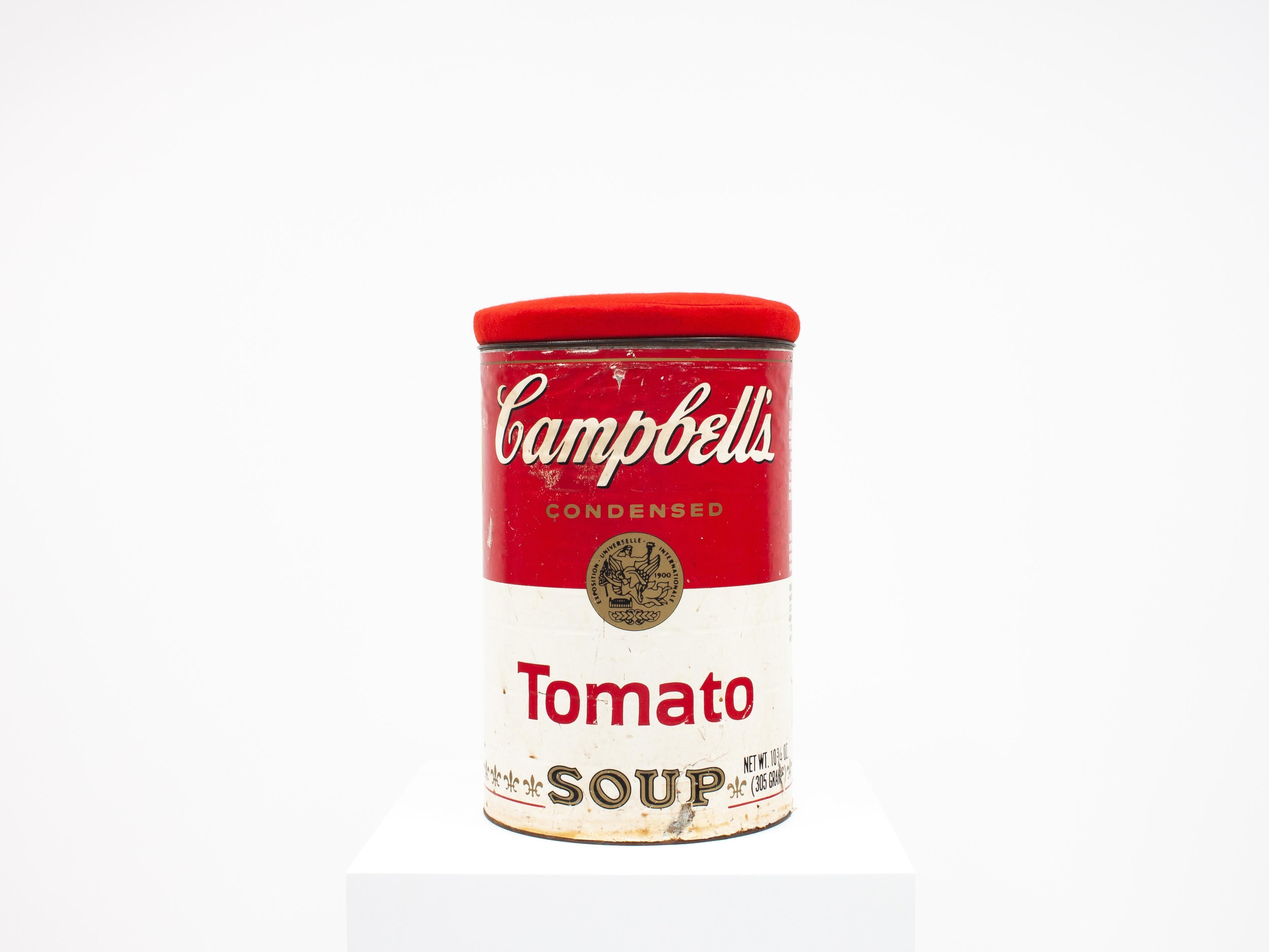 An oversized Campbells soup can stool by Think Big! NYC, dating from 1986.

Think Big retail store was originally established in New York City in 1979, initially the product line started with a small offering consisting of giant 6-foot pencils and