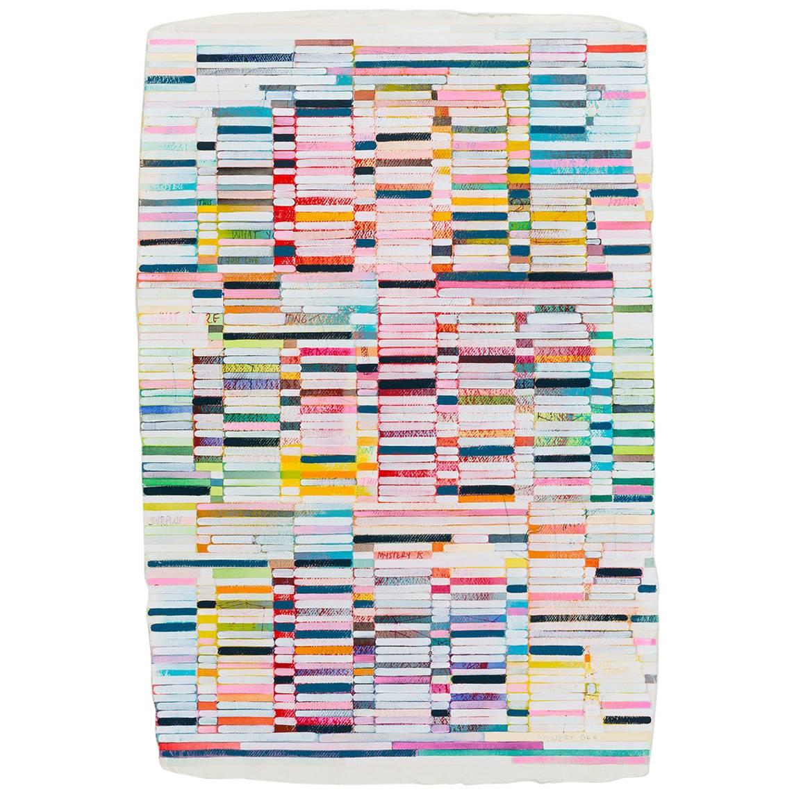 "Think Tank", Original Mixed-Media Painting in Khadi Indian Paper For Sale