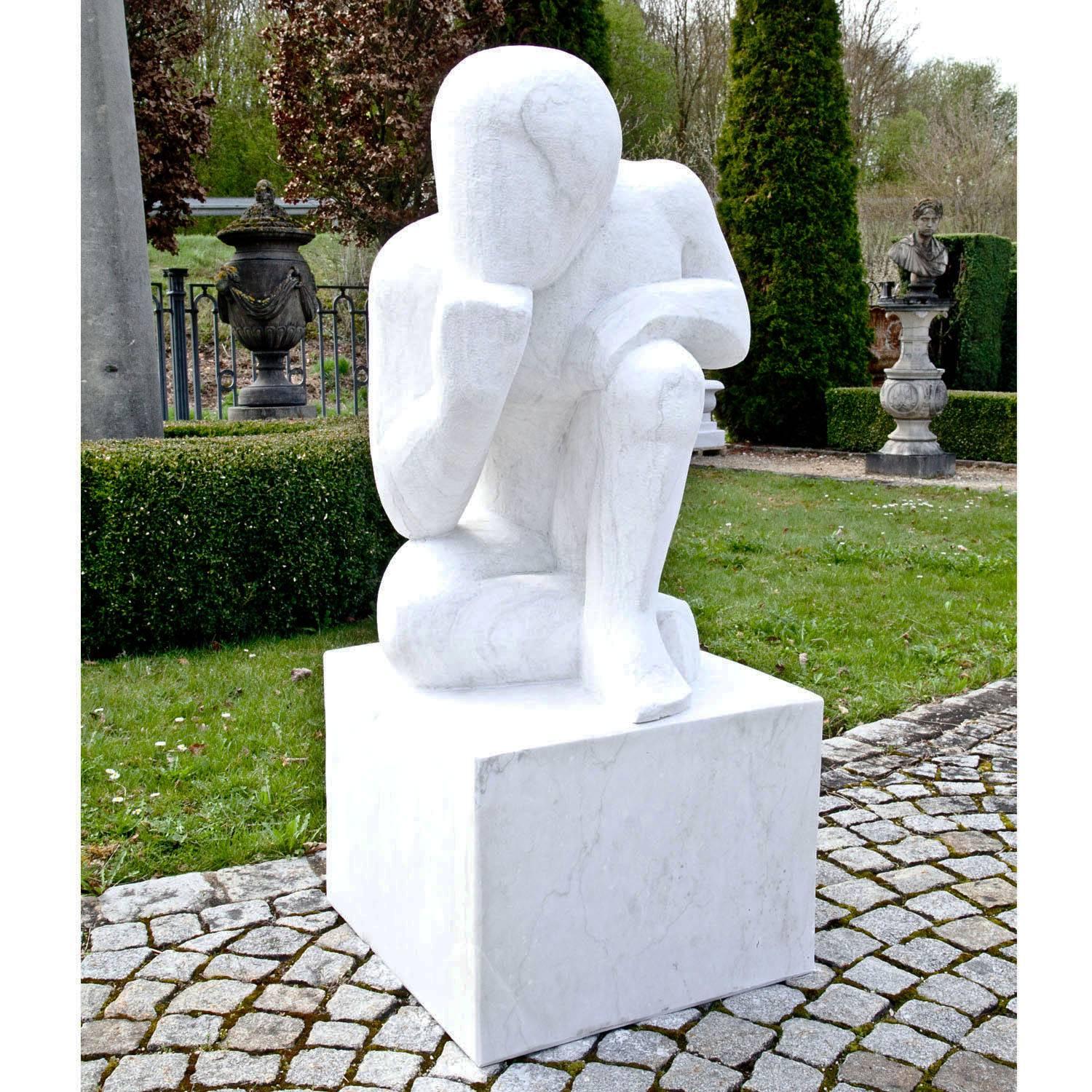 European Thinker, Marble Sculpture, 21st Century