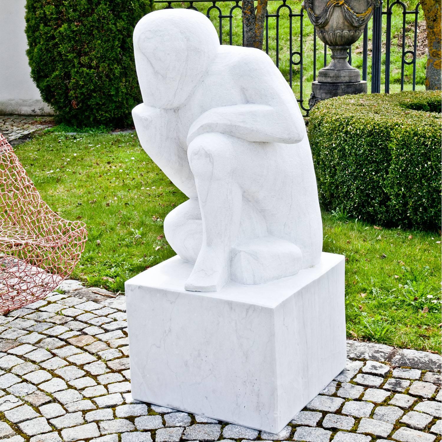 Thinker, Marble Sculpture, 21st Century In Excellent Condition In Greding, DE